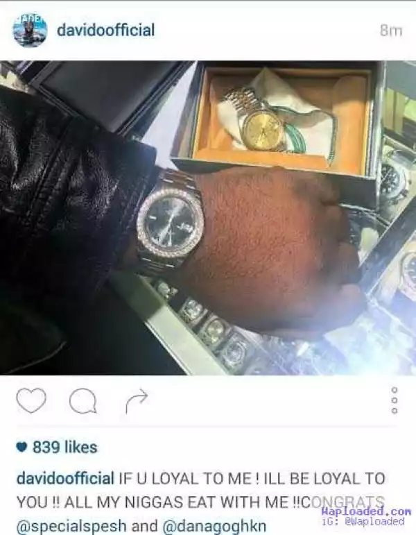 Photos: HKN Boss, Davido Gifts His Two Label-Mates Rolex Watches 